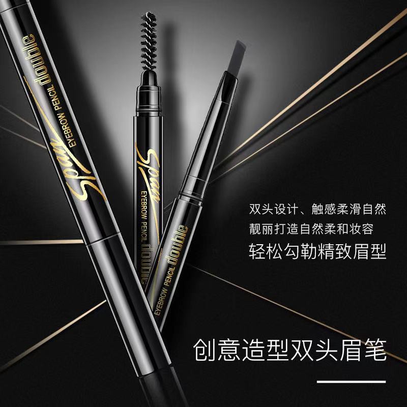 Chì kẻ mày 2 trong 1 GECOMO Span eyebrow pencil Double KHÔNG LEM KHÔNG TRÔI có dưỡng