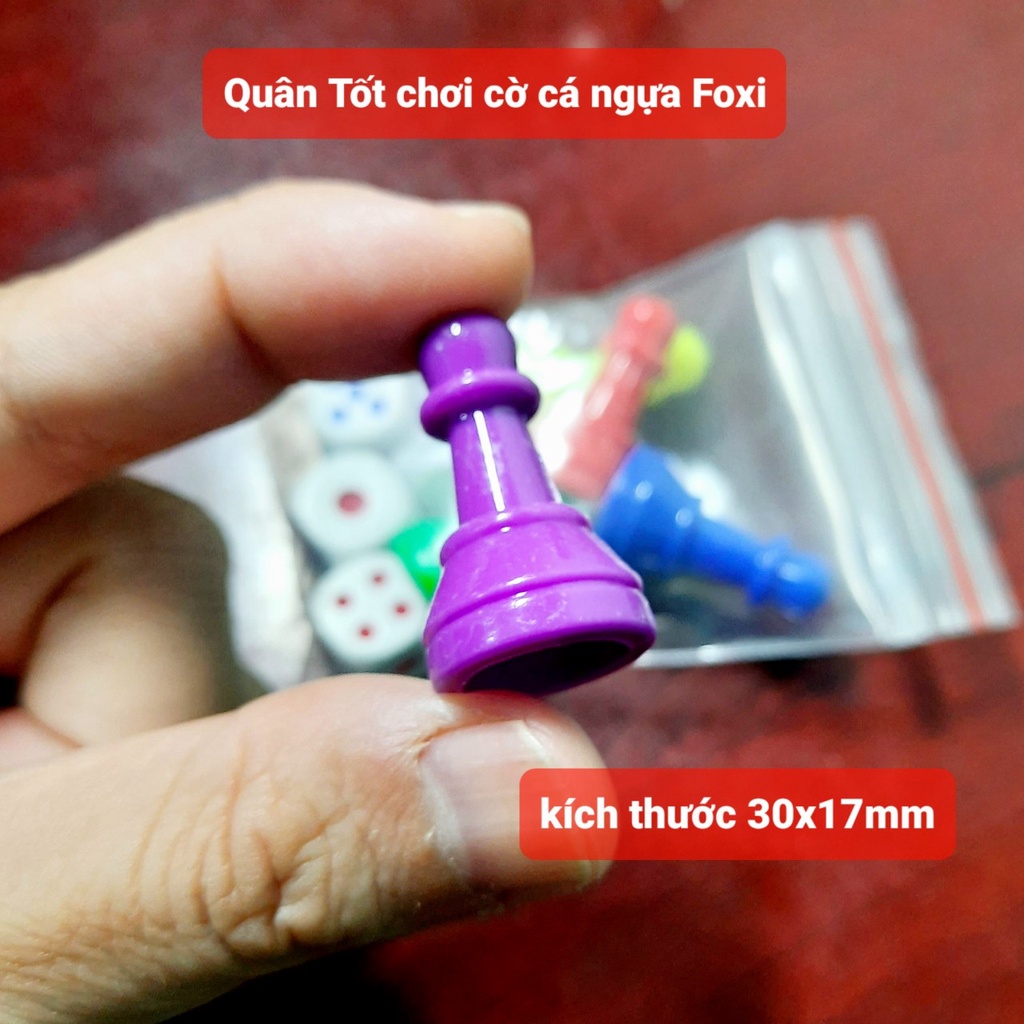 Bộ hạt xúc xắc, xí ngầu 6 mặt FOXI, kích thước 13/14/15/16 mm phụ kiện chơi cờ cá ngựa.