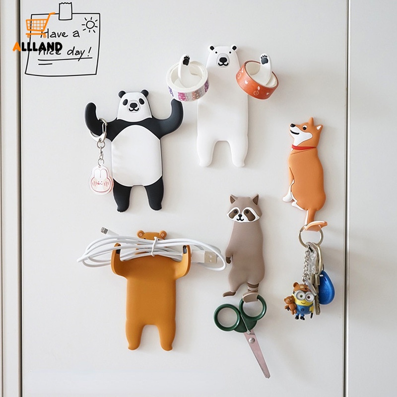 Móc Treo Đồ / Chìa Khóa / Điện Thoại Gắn Tường Hình Động Vật Dễ Thương Có Thể Uốn Cong