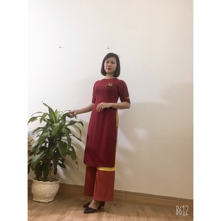Áo cách tân, áo trung niên, áo tặng Mẹ, áo dự tiệc, áo đi lễ - đỏ đô mã QB 104