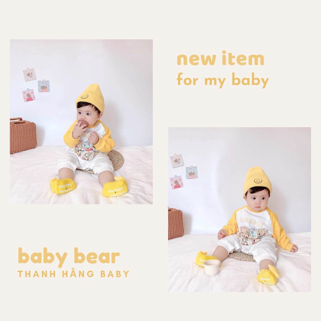 Body dài tay cho bé, body liền thân cho bé mặc thu đông Thanh hằng baby 5 - 13 kg