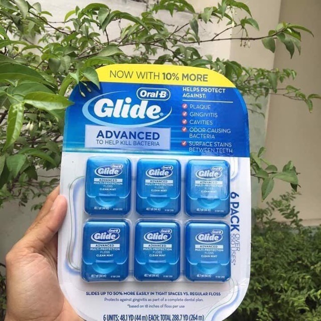 ❄️Chỉ nha khoa Oral-B Glide Advanced Multi-Protection Floss 44m - vỉ 6 hộp 264m❄️