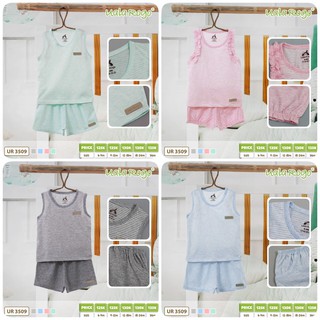 Bộ QA ba lỗ kẻ nhỏ cotton UALA ROGO 3509 trai tay tròn gái tay bèo