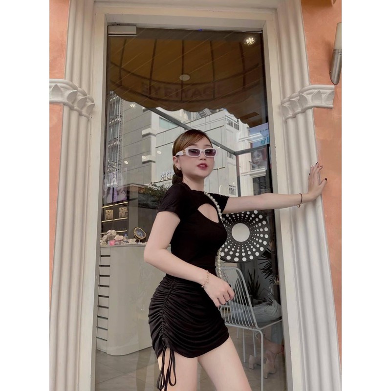 Đầm Ôm Body Rút Dây Khoét Ngực Nữ Tính D80 - 25 STore