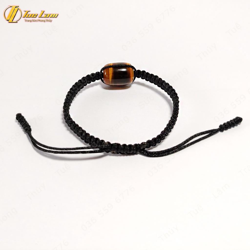 Vòng chỉ may mắn bện handmade lu thống màu nâu vàng hợp mệnh kim thổ- Tuệ Lâm