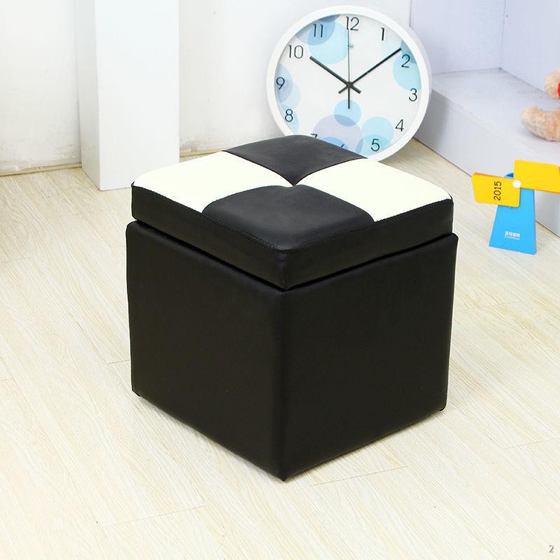 ☾✐Ghế đẩu thay cửa đa chức năng có thể cất giữ sofa trụ da thấp siêu chịu lực Bàn cà phê ngồi vuông