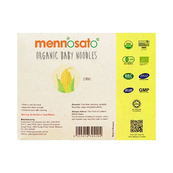 Mì Rau Củ Hữu Cơ Cho Bé Vị Bắp Ngô MenNoSato 200g - Xuất xứ Malaysia