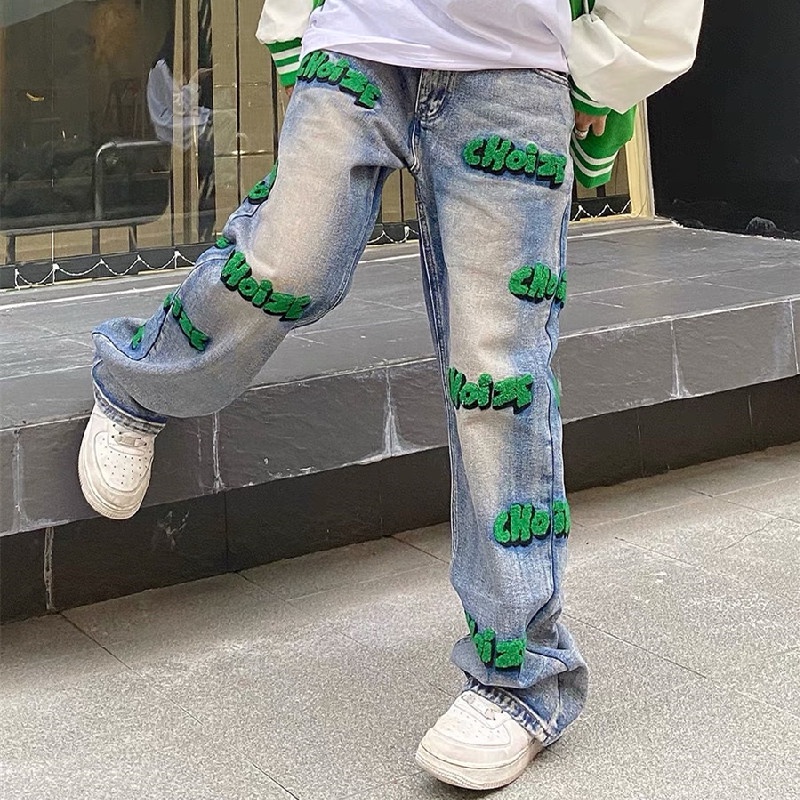 Quần ống rộng In Chữ Phong Cách Hip Hop Nhật Bản Dành Cho Nam Size S-3XL