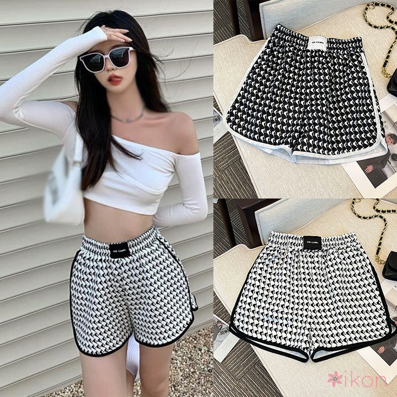 Quần Short Lưng Cao Ống Rộng Phong Cách Hàn Quốc