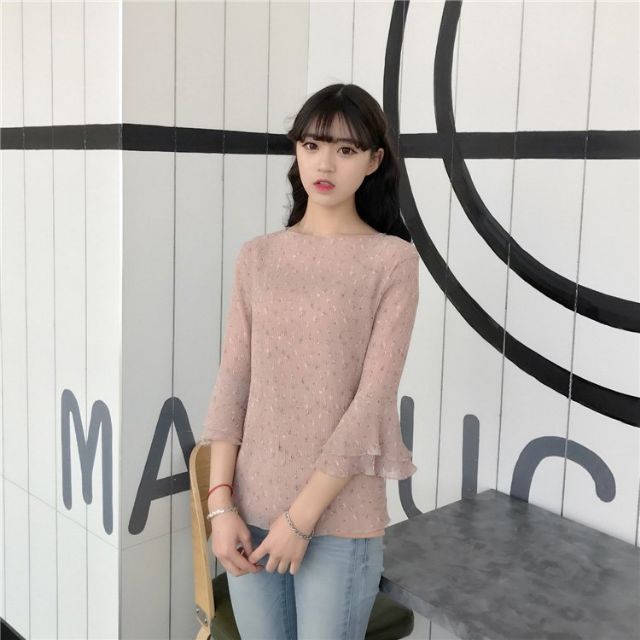 ÁO VOAN NHÚNG HOA NHÍ