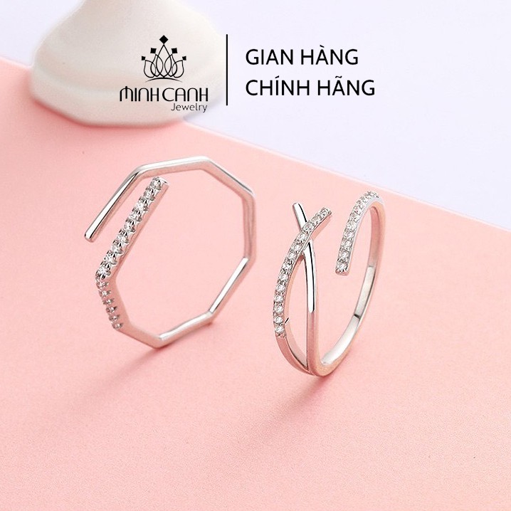 Combo 2 Nhẫn Bạc Nữ Freesize Dáng Hở - Minh Canh Jewelry