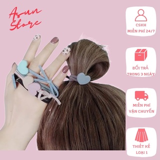 Chun buộc tóc nữ❣️giá sỉ❣️ dây cột tóc hình trái tim nhiều màu siêu rẻ