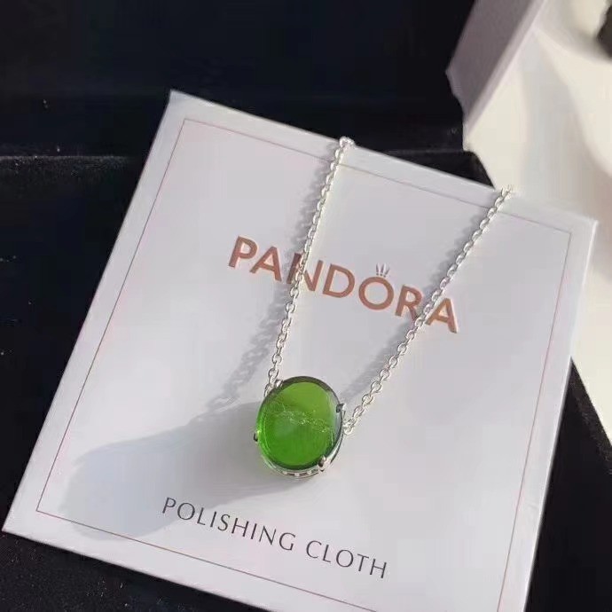 Pandora Dây Chuyền Mạ Bạc 925 Đính Đá Quý Sang Trọng