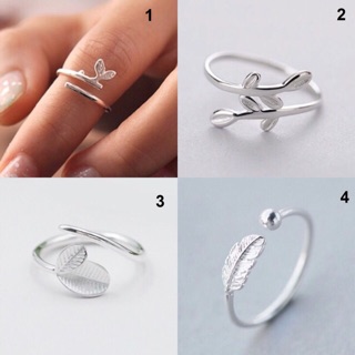 Nhẫn bạc hình lá