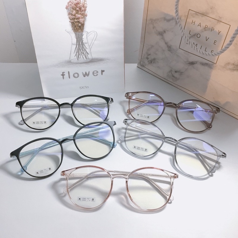 Gọng kính cận nam nữ thanh mảnh, dẻo tròn jolie eyewear 8250 chống ánh sáng xanh, UV400