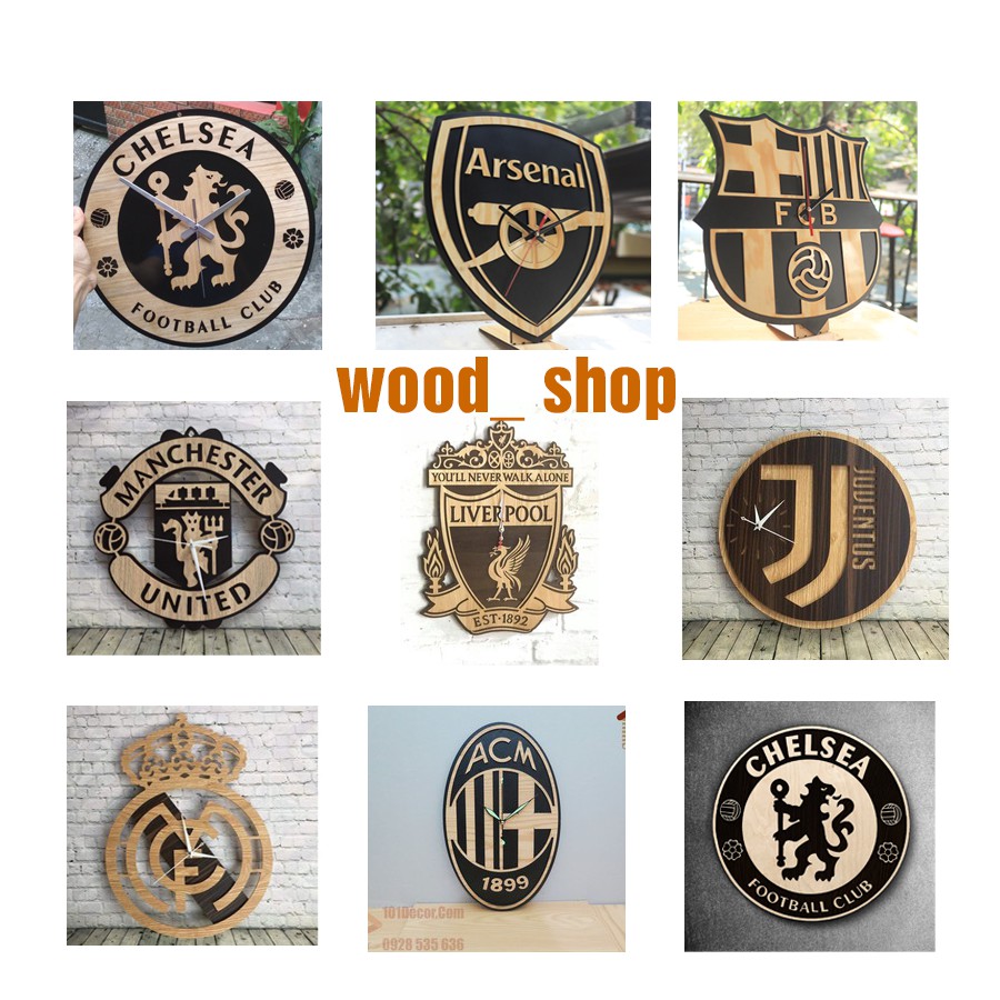 21 mẫu đồng hồ bóng đá treo tường bằng gỗ [Giá gốc]