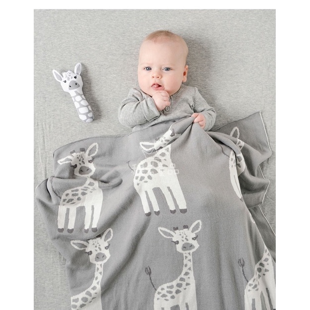 Chăn Dệt Kim Xuất Hàn Cao Cấp Trẻ Em Dùng Nôi Cũi, Chăn Ngủ Trưa Văn Phòng