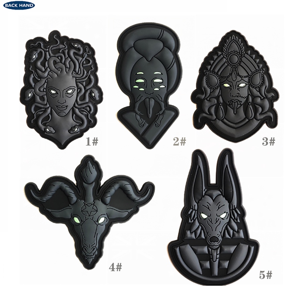 Miếng Dán 3D Bằng PVC Phát Quang In Hình Medusa Anubis Buffalo Myths and Legends Dùng Trang Trí Balo / Huy Hiệu / Băng Cánh Tay / Áo Khoác / Quần Jean