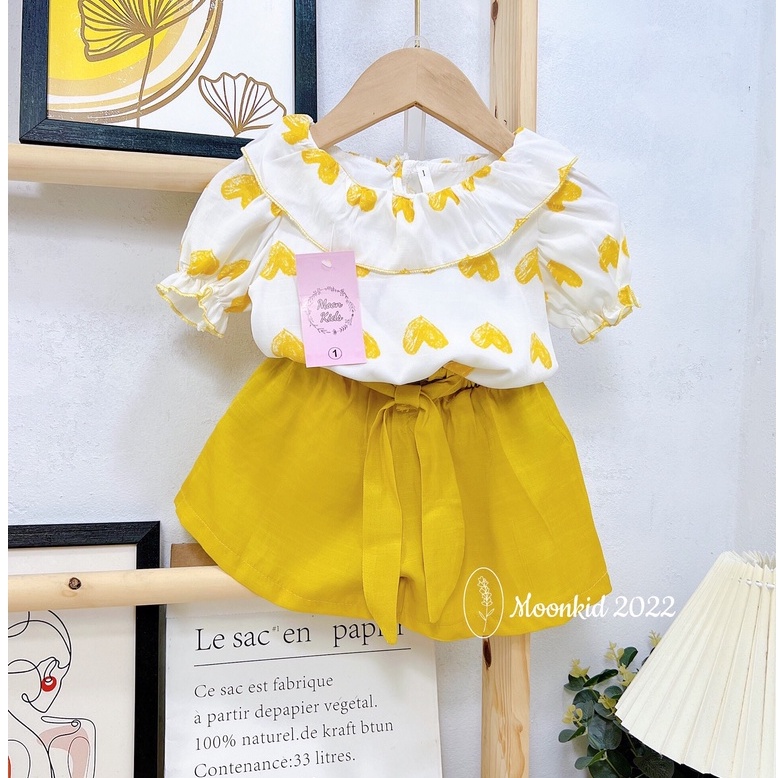 Bộ quần áo đũi lạnh bé gái nơ quần từ 8-20kg