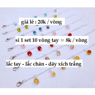 Sỉ 1 set 10 vòng tay xích mix đá loan màu 8mm siêu xinh [ cung cấp sỉ vòng tay handmade ]