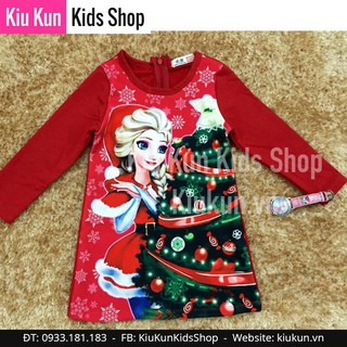 Váy nỉ Elsa cho bé gái 6-9 tuổi