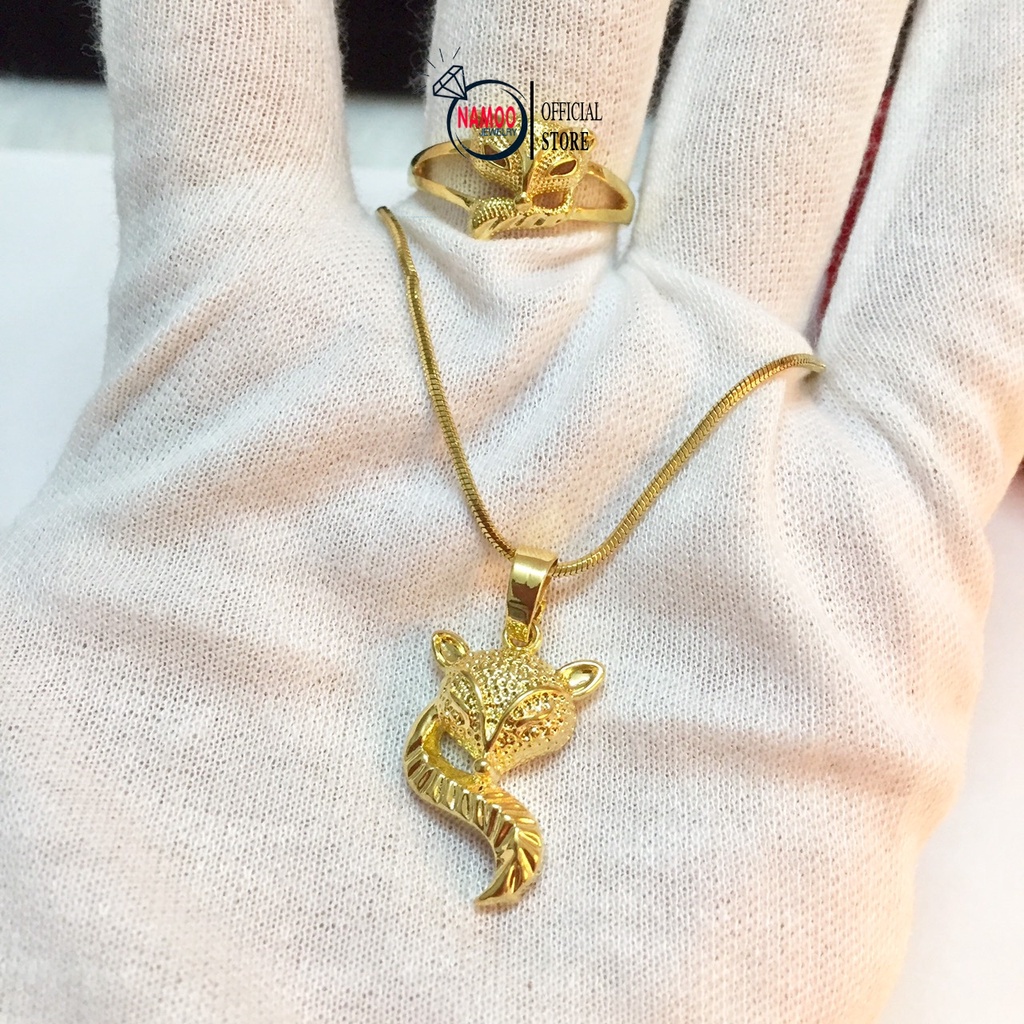 Set Dây Chuyền Và Nhẫn Hồ Ly Mạ Vàng Nữ V168 N168 Namoo Jewelry