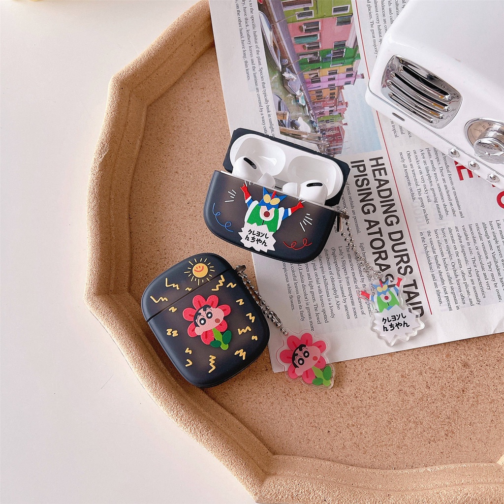 Vỏ Bảo Vệ Hộp Sạc Tai Nghe AirPods3 Gen 2021 3 Hình Oval / Hoa Hướng Dương / Cậu Bé Bút Chì Shin-Chan