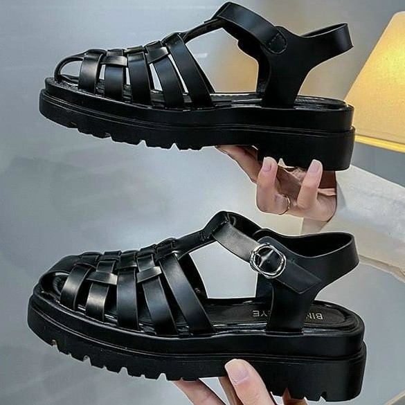 [QC CAO CẤP] SANDAL NỮ NÂNG GÓT 3CM PHỐI QUAI CÁ TÍNH CHẤT DA SI ÉP MỀM CAO CẤP - GIÀY NỮ 2 MÀU NHẬP KHẨU QUẢNG CHÂU