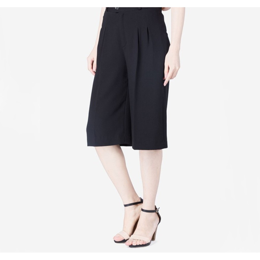 [CÓ SẴN] QUẦN CULOTTES LỬNG ĐEN TRƠN DÀI NGẮN LỬN  Ulzzang Style