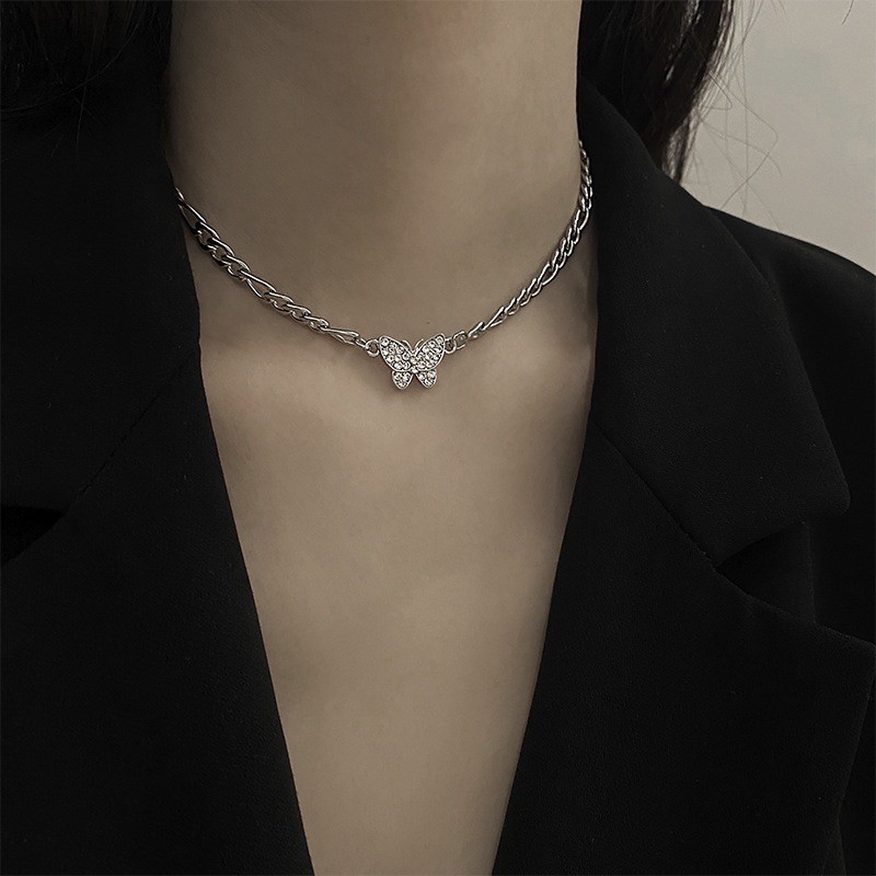 Vòng vổ chocker mặt cánh bướm đính đá phụ kiện thời trang nữ V05