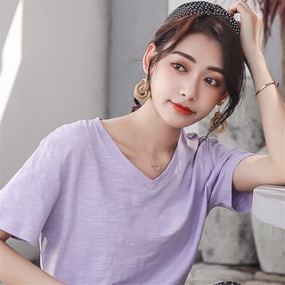 áo thun cổ tim nữ