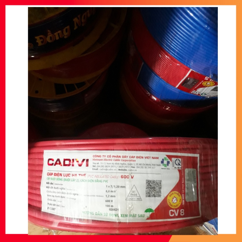 Dây điện đơn CADIVI 1.5/2.0/2.5/3.5/40/6.0.8.0- DALICO