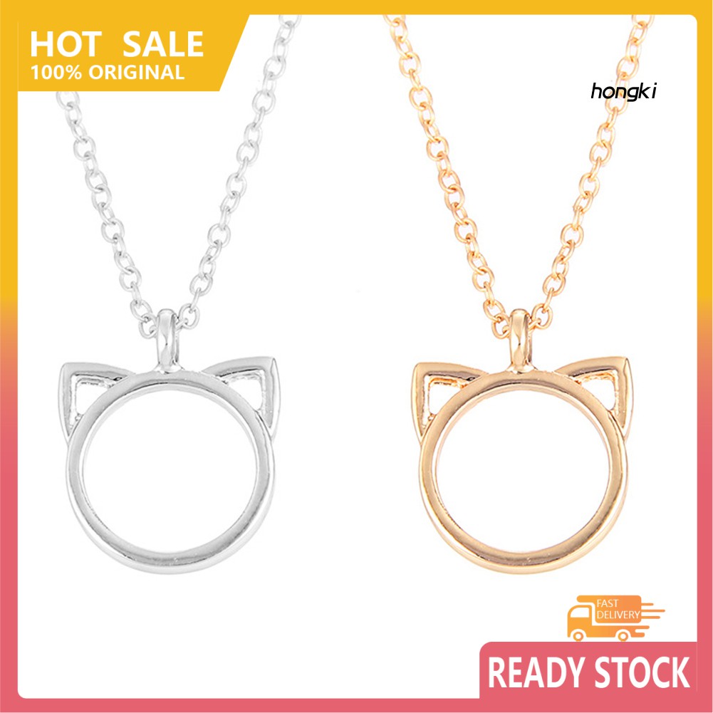 vòng cổ Hợp Kim Mặt Hình Tai Mèo Dễ Thương Cho Nữ