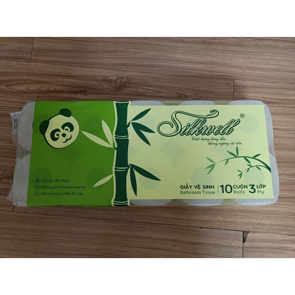 Giấy vệ sinh THAN TRE Cao cấp SilkWell - 3 lớp 10 cuộn