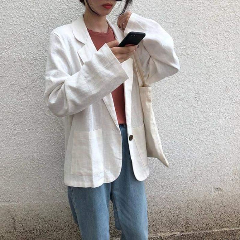 [Mã FATHANG5 giảm 10K đơn 50K] Gago Blazer ( áo khoác trắng đen ) | BigBuy360 - bigbuy360.vn