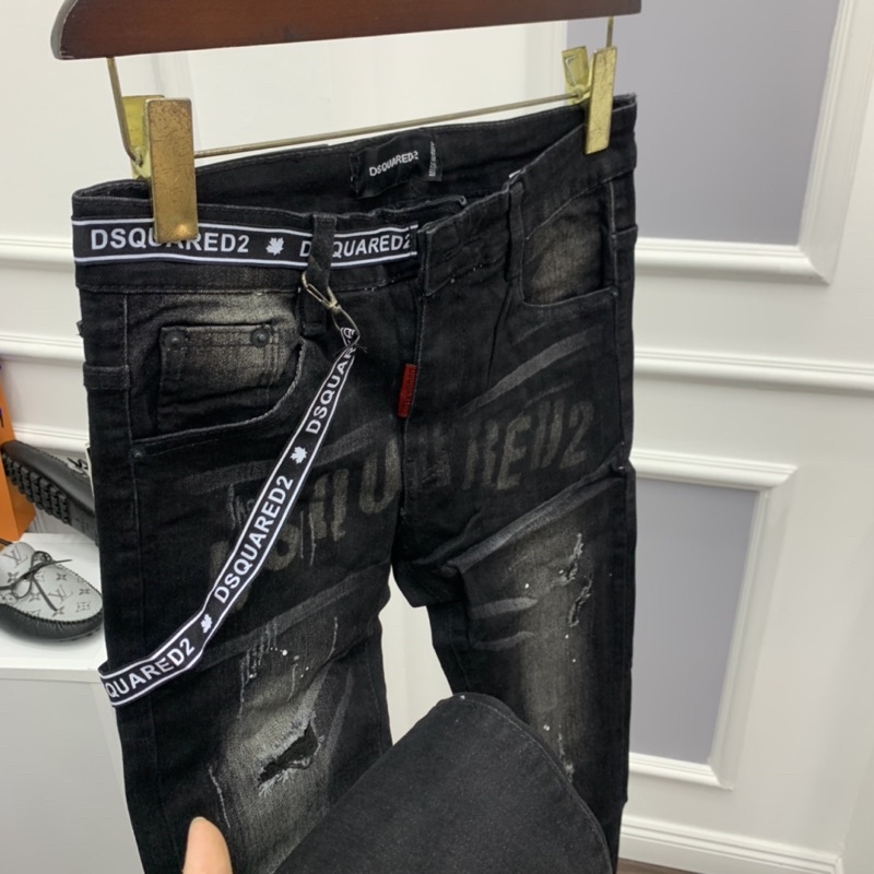 Quần bò DSQ in chữ dây sườn QJ02