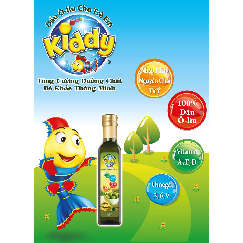 Dầu ăn Kiddy Oliu + Cá Hồi (250ml)_