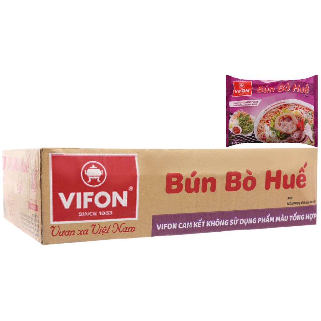 Thùng 30 gói Bún bò huế Vifon 65g