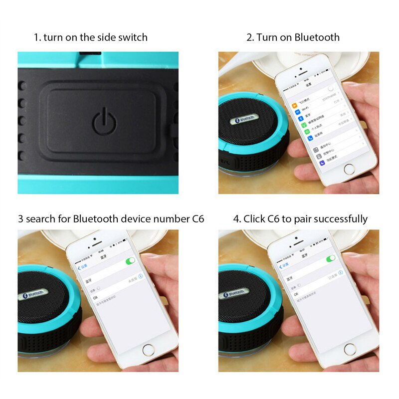 Loa Bluetooth Không Dây Mini Chống Thấm Nước Cho Điện Thoại Di Động C6 8050