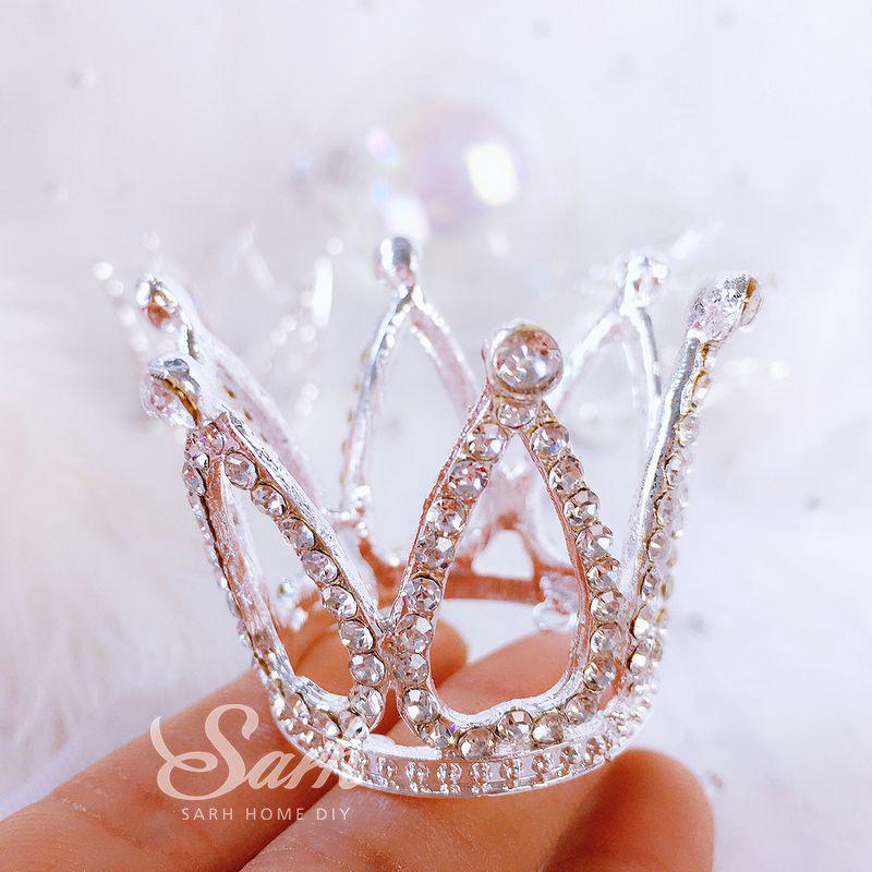 Trang trí vương miện mini bạc