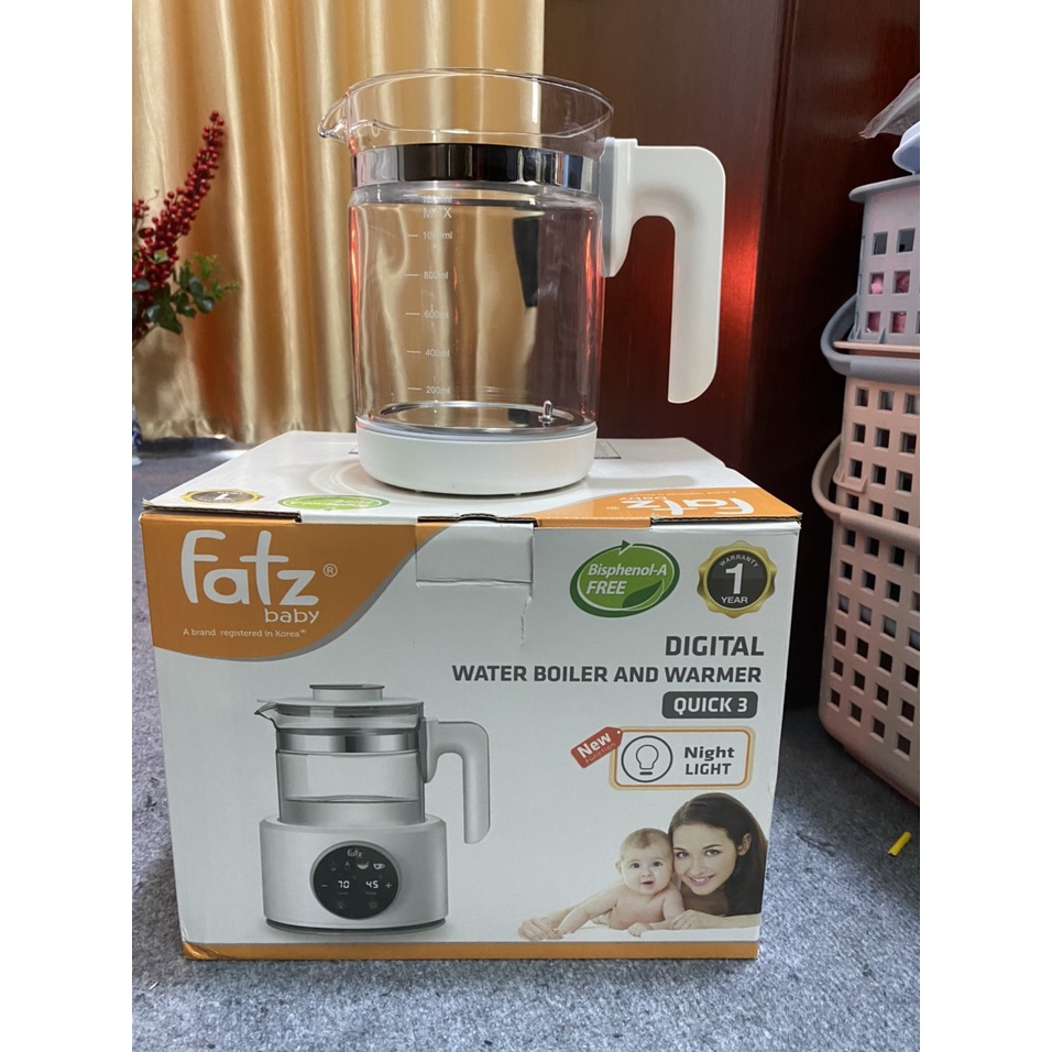 Bình đựng nước thủy tinh 1200ml thay thế máy đun nước Fatzbaby Quick 1/Quick 2/ Quick 3+4/ Quick 5/Quick 8+9