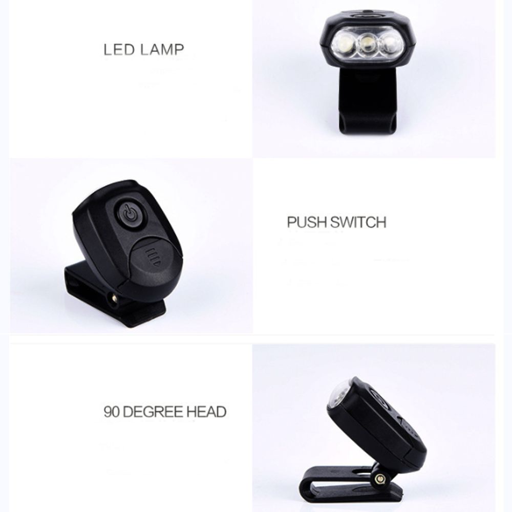 Đèn pin 3 bóng LED gắn nón xoay 90 độ