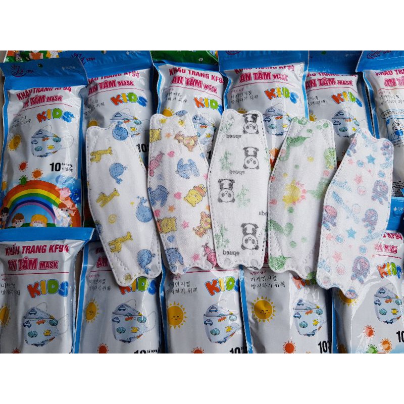 Khẩu trang trẻ em KF94 thương hiệu An Tâm, cho bé 6-12 tuổi