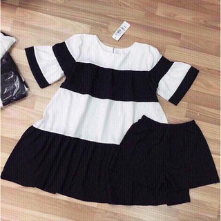 Đầm suông phối màu dễ thương - 5523A [Hình thật]