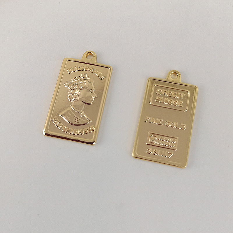 Vỏ Đồng 14K Hình Vuông Màu Vàng Kim Làm Mặt Dây Chuyền/Vòng Tay/Dây Chuyền