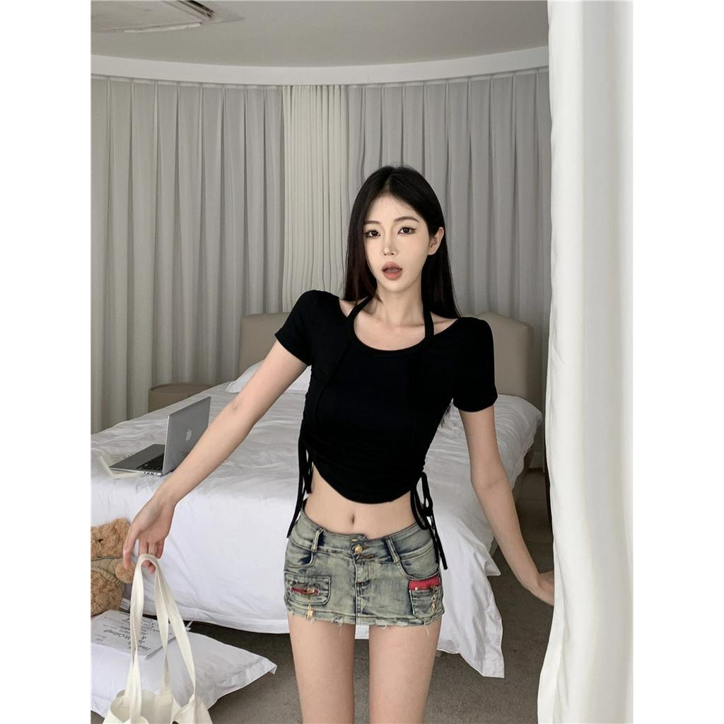 Áo Hai Dây Dáng Ôm Ngắn Tay Thời Trang Cho Nữ 63653