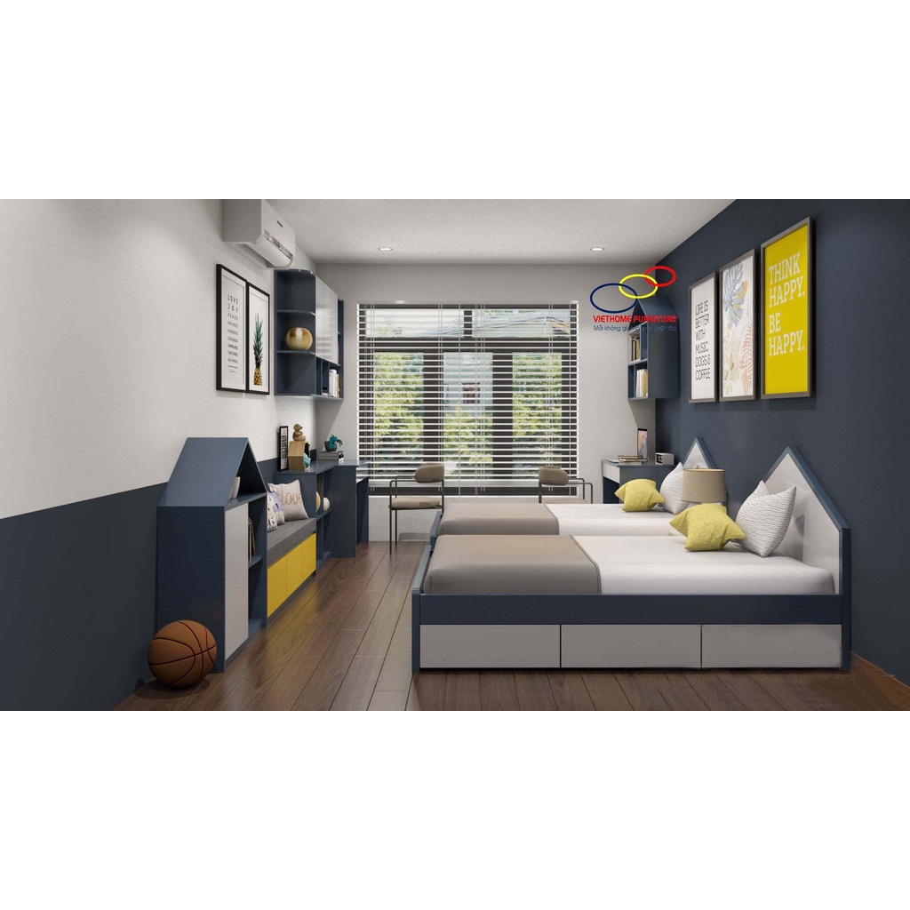 Nội thất phòng ngủ cho 2 bé trai phong cách hiện đại - Nội thất Viethome bảo hành & bảo trì sản phẩm 6 năm