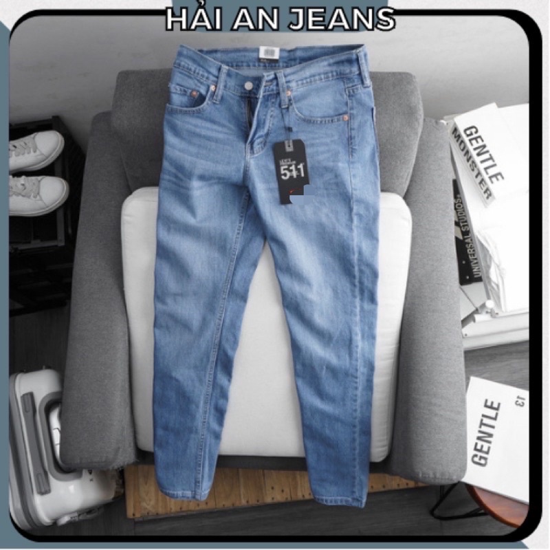 Quần bò nam thời trang Ống đứng cao cấp màu xanh sáng Quần jean nam  Jeans co dãn đẹp vnxk HAIAN JEAN