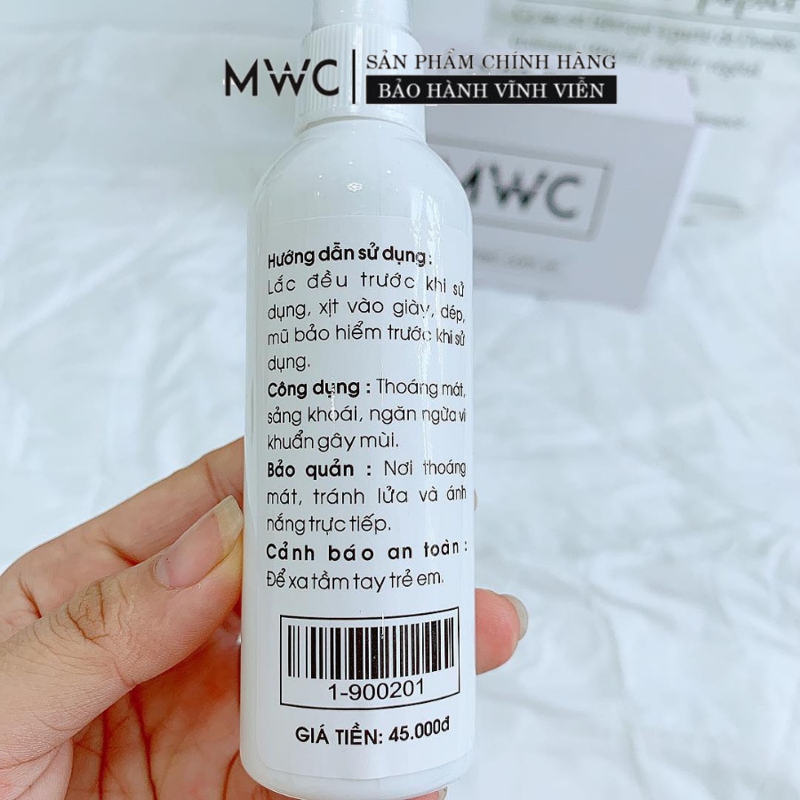 Chai MWC 9002 - Chai Xịt Khử Mùi Giày Phù Hợp Mọi Loại Da Làm Mất Mùi Diệt Khuẩn Và Kháng Khuẩn Hoàn Toàn