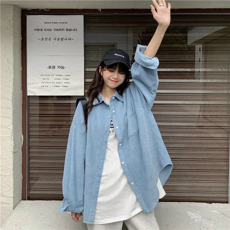 Áo Sơ Mi Nhung Unisex họa tiết Mặt Cười Ulzzang phong cách trẻ trung